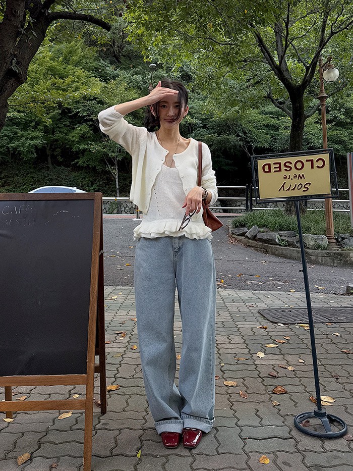 FRILL-T東大門㊣直郵女裝新品25秋冬熱賣套裝褶邊針織套裝FRILL-T套裝
