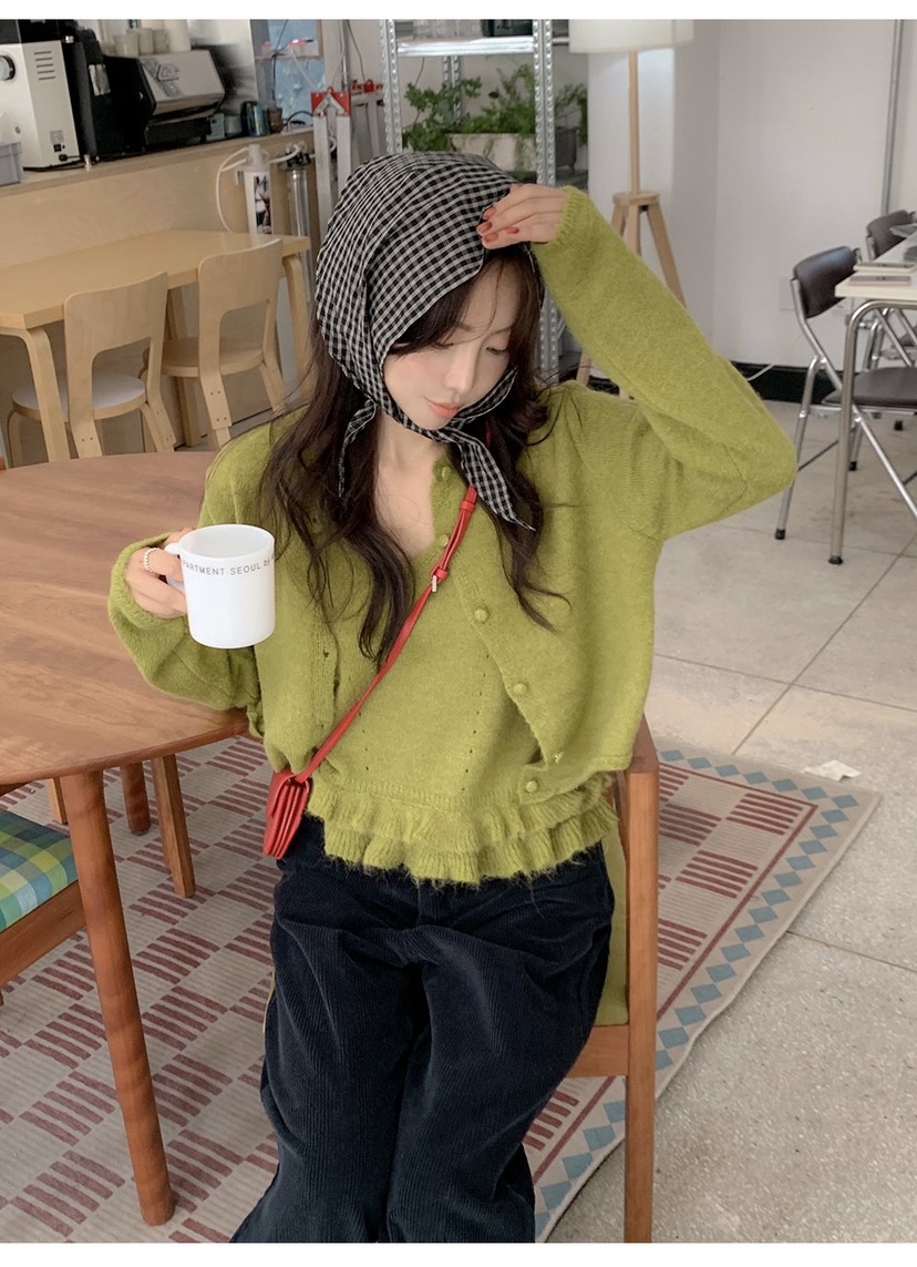 FRILL-T東大門㊣直郵女裝新品25秋冬熱賣套裝褶邊針織套裝FRILL-T套裝