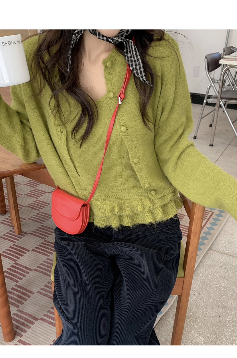 FRILL-T東大門㊣直郵女裝新品25秋冬熱賣套裝褶邊針織套裝FRILL-T套裝圖色3