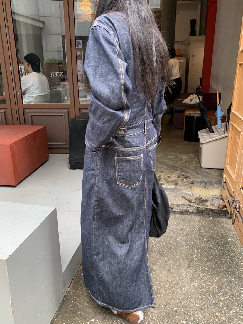 SUNDER MARKET韓國代購㊣女士新品25秋冬真品熱賣休閑長裙SUNDER MARKET長裙