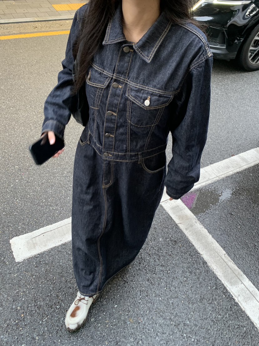 SUNDER MARKET韓國代購㊣女士新品25秋冬真品熱賣休閑長裙SUNDER MARKET長裙