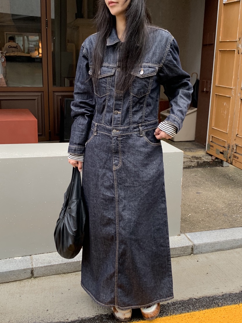 SUNDER MARKET韓國代購㊣女士新品25秋冬真品熱賣休閑長裙SUNDER MARKET長裙圖色1