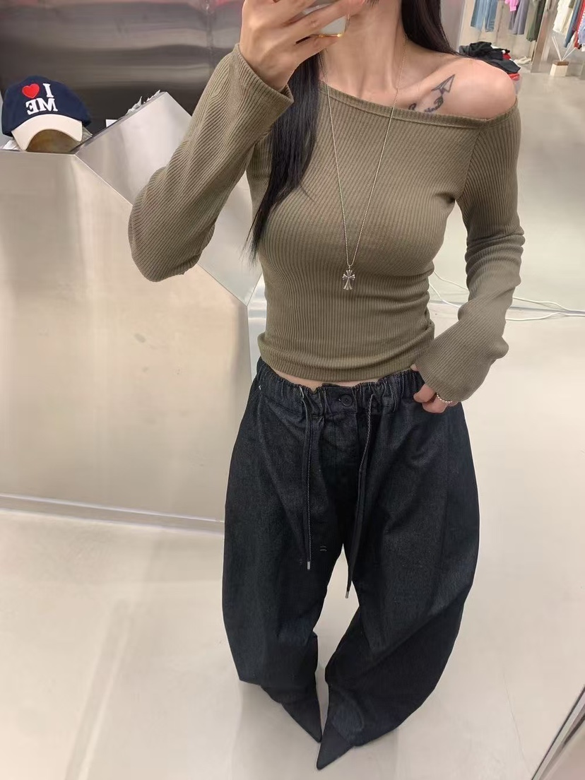 BADCALM東大門㊣直郵女裝新品職業休閑25秋冬真品熱賣長袖T恤BADCALM長袖T恤