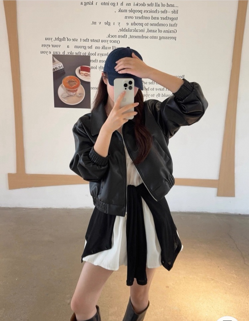 DOUZEMOIS東大門㊣直郵女士新品人氣真品熱賣時尚職業25秋冬皮衣DOUZEMOIS皮衣