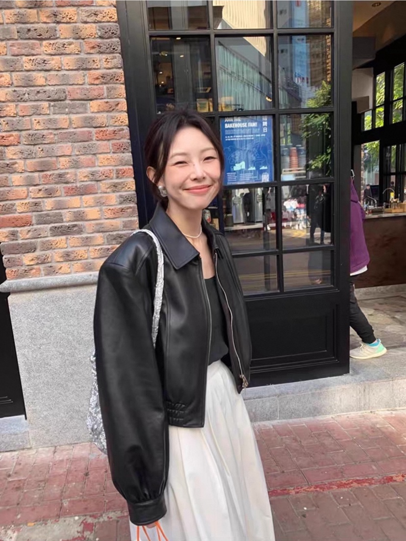 DOUZEMOIS東大門㊣直郵女士新品人氣真品熱賣時尚職業25秋冬皮衣DOUZEMOIS皮衣