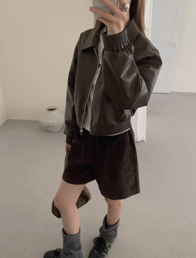 DOUZEMOIS東大門㊣直郵女士新品人氣真品熱賣時尚職業25秋冬皮衣DOUZEMOIS皮衣