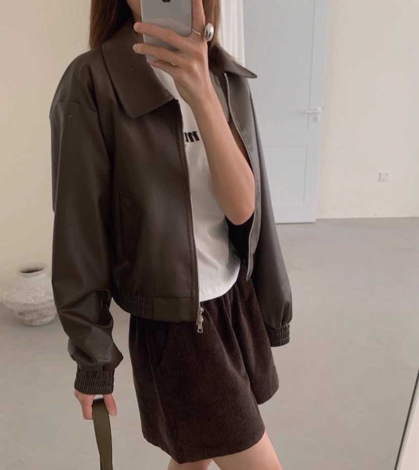 DOUZEMOIS東大門㊣直郵女士新品人氣真品熱賣時尚職業25秋冬皮衣DOUZEMOIS皮衣