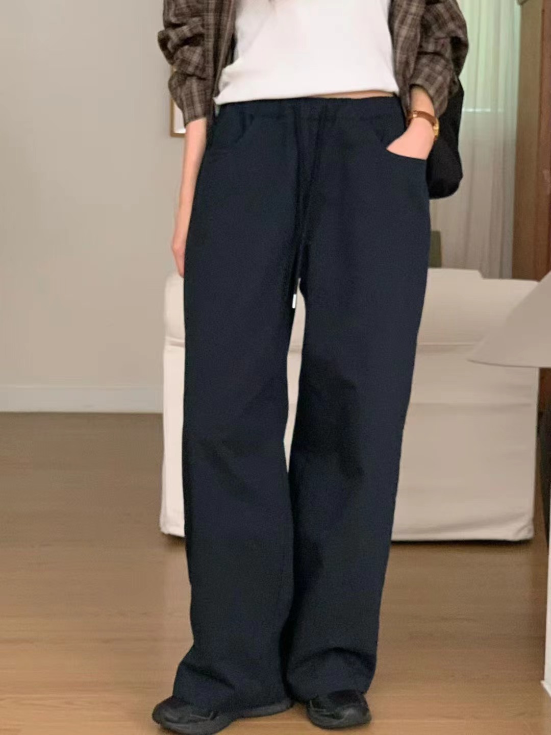 BILLOW東大門㊣實拍女士新款25秋冬時尚熱賣休閑休閑褲水洗棉BILLOW休閑褲圖色2