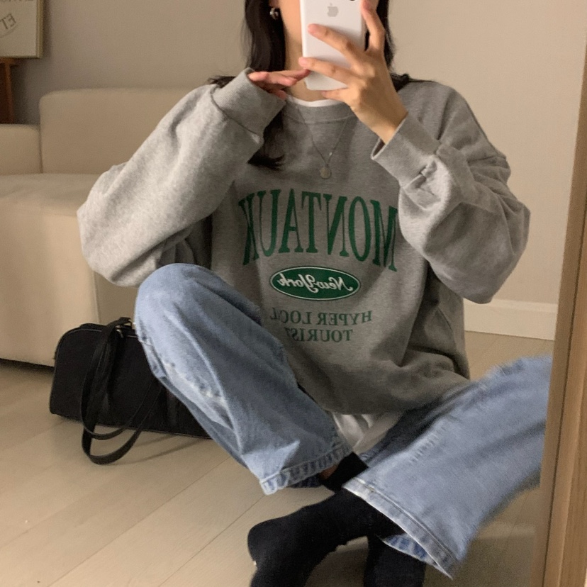 HELLO JINI韓國直郵㊣女裝新品推薦休閑人氣職業真品熱賣衛衣HELLO JINI衛衣
