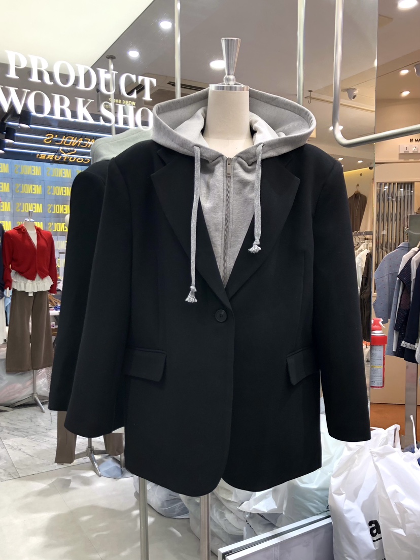 WORK SHOP韓國直郵㊣女士新品熱賣25秋冬職業推薦夾克假兩件Work_shop夾克圖色1