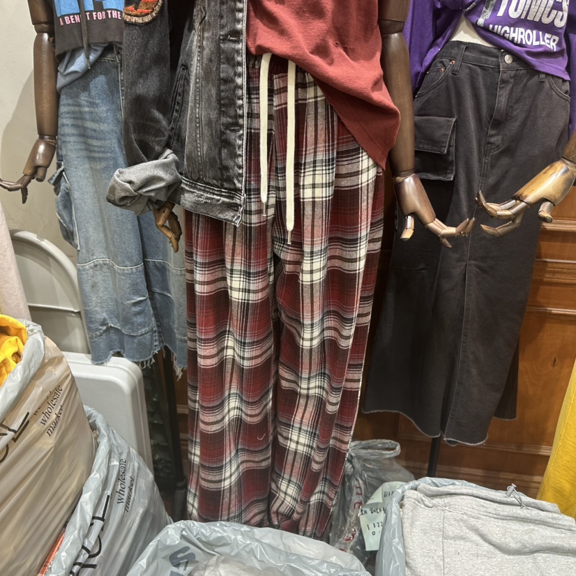 GARMENT-P韓國代購㊣女裝新款真品推薦人氣職業休閑褲格紋GARMENT休閑褲圖色2