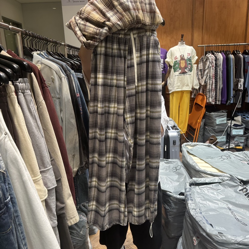 GARMENT-P韓國代購㊣女裝新款真品推薦人氣職業休閑褲格紋GARMENT休閑褲圖色3