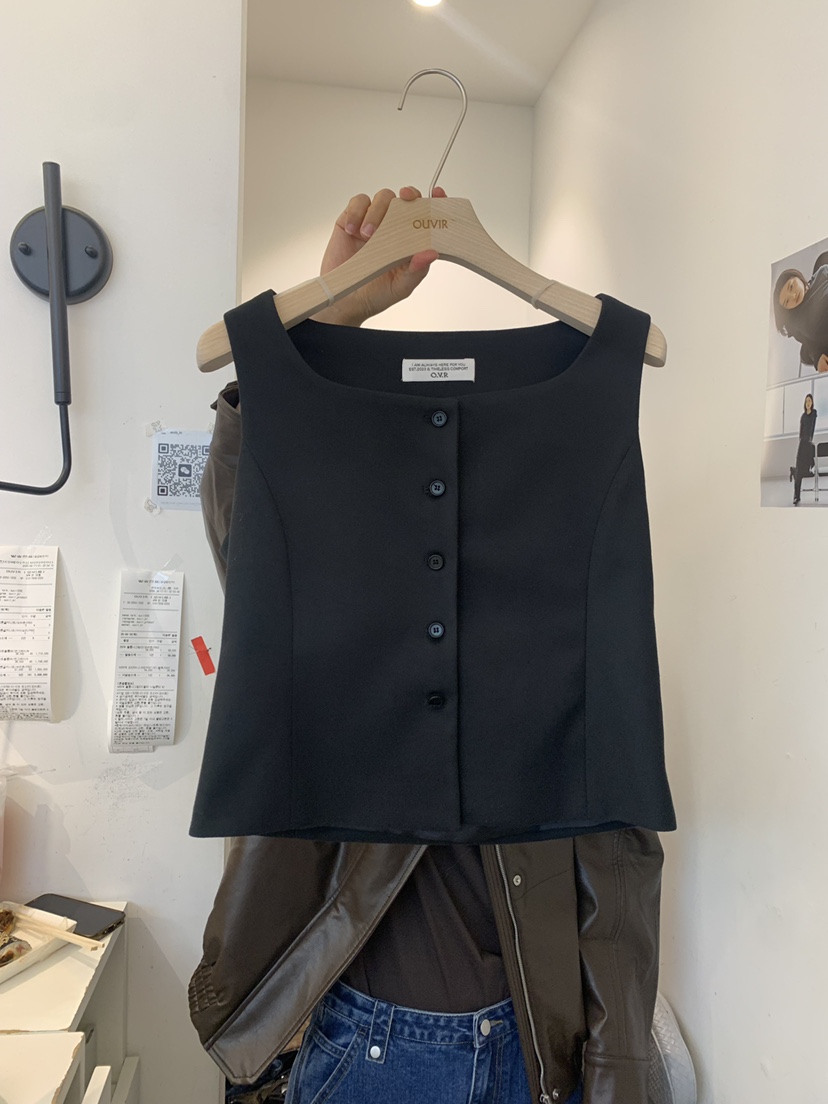 OUVIR東大門㊣代購女裝新品職業真品時尚推薦休閑人氣25秋冬馬甲O.V.R/OUVIR馬甲圖色1