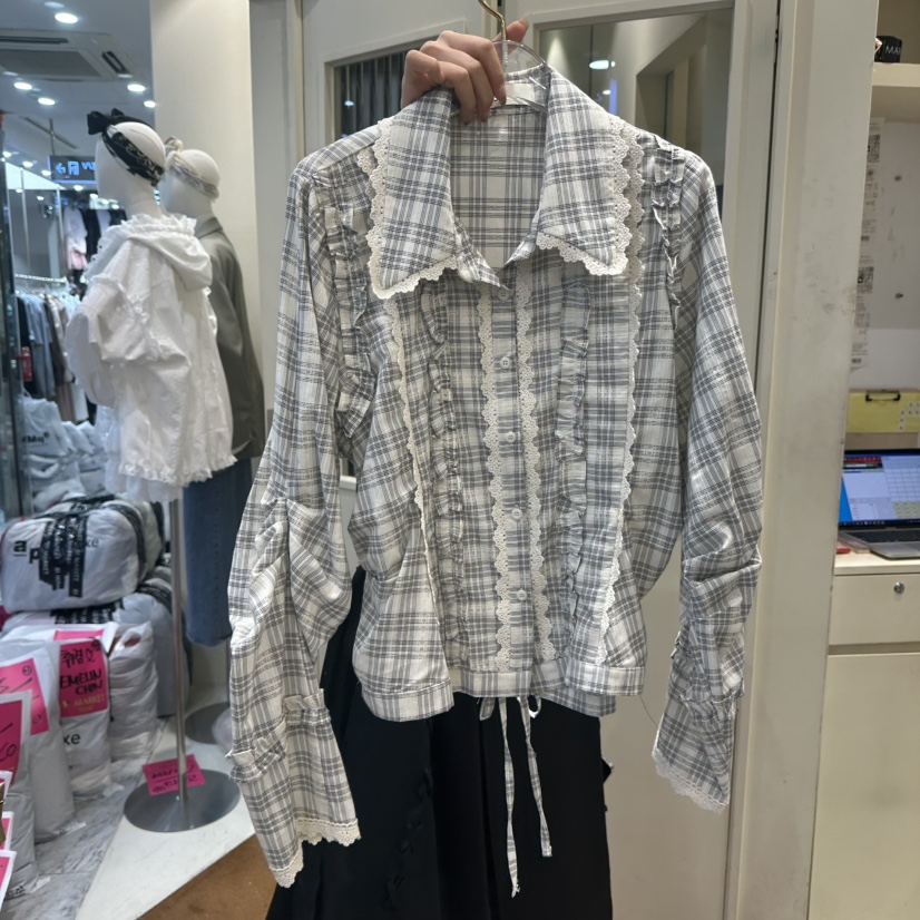 81 MARKET-L韓國直郵㊣女裝新款時尚熱賣人氣真品襯衫蕾絲衫81 MARKET-L襯衫/蕾絲衫圖色1
