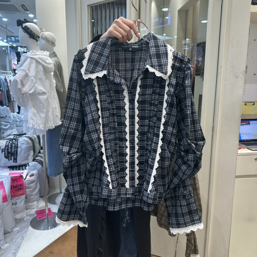 81 MARKET-L韓國直郵㊣女裝新款時尚熱賣人氣真品襯衫蕾絲衫81 MARKET-L襯衫/蕾絲衫圖色3