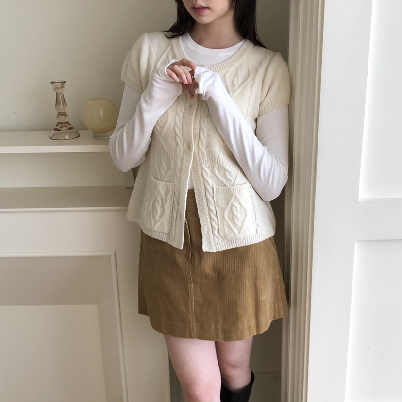 THE ABLE東大門㊣實拍女裝新品熱賣時尚職業針織衫口袋開衫THE ABLE/TA針織衫