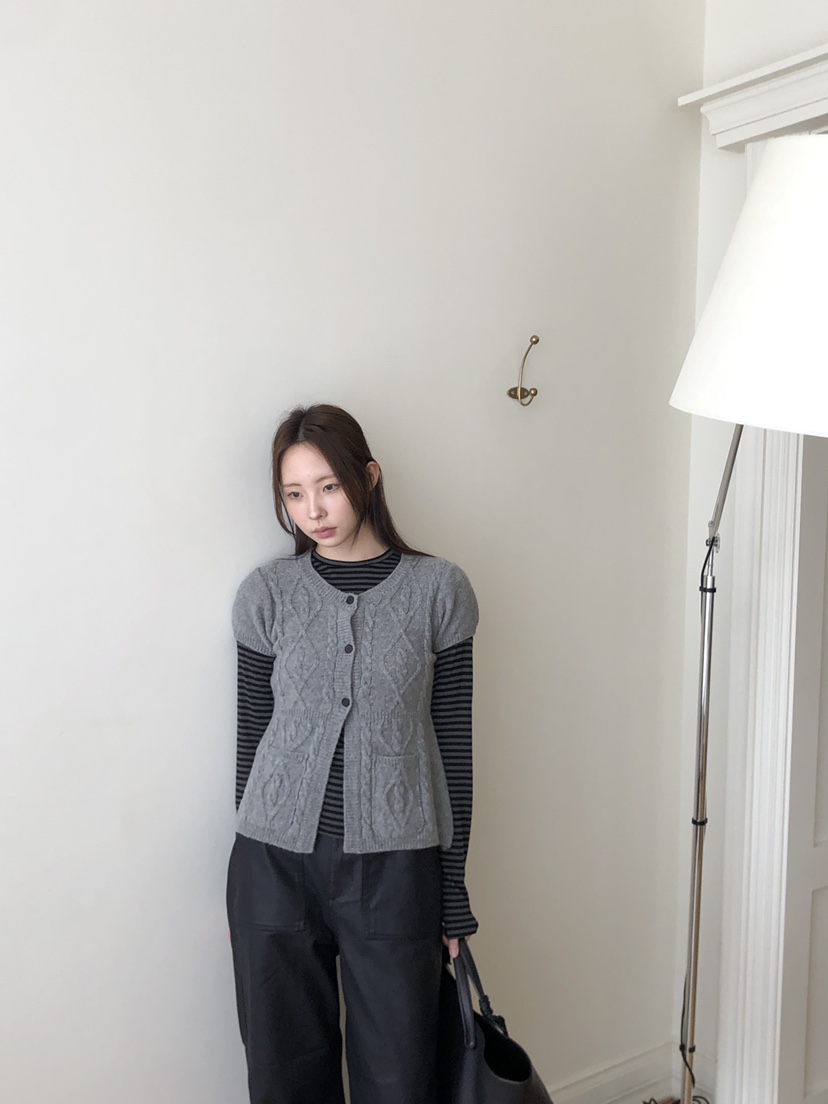 THE ABLE東大門㊣實拍女裝新品熱賣時尚職業針織衫口袋開衫THE ABLE/TA針織衫