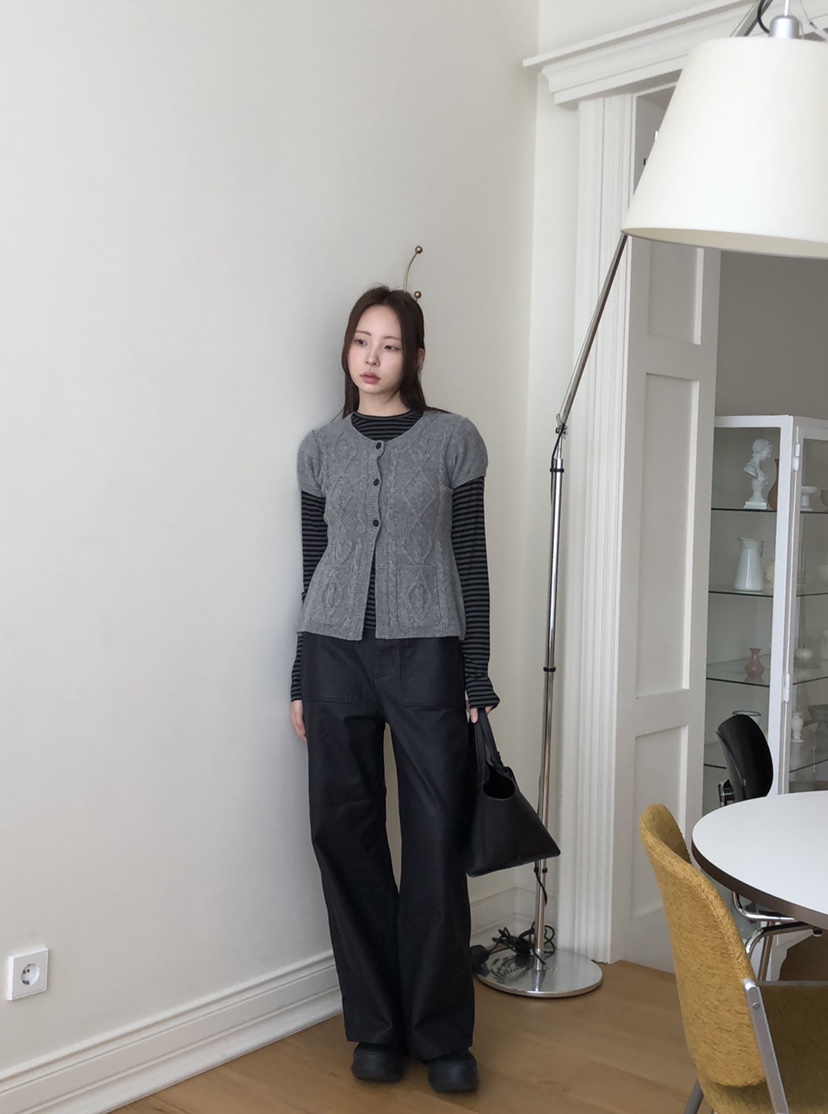 THE ABLE東大門㊣實拍女裝新品熱賣時尚職業針織衫口袋開衫THE ABLE/TA針織衫