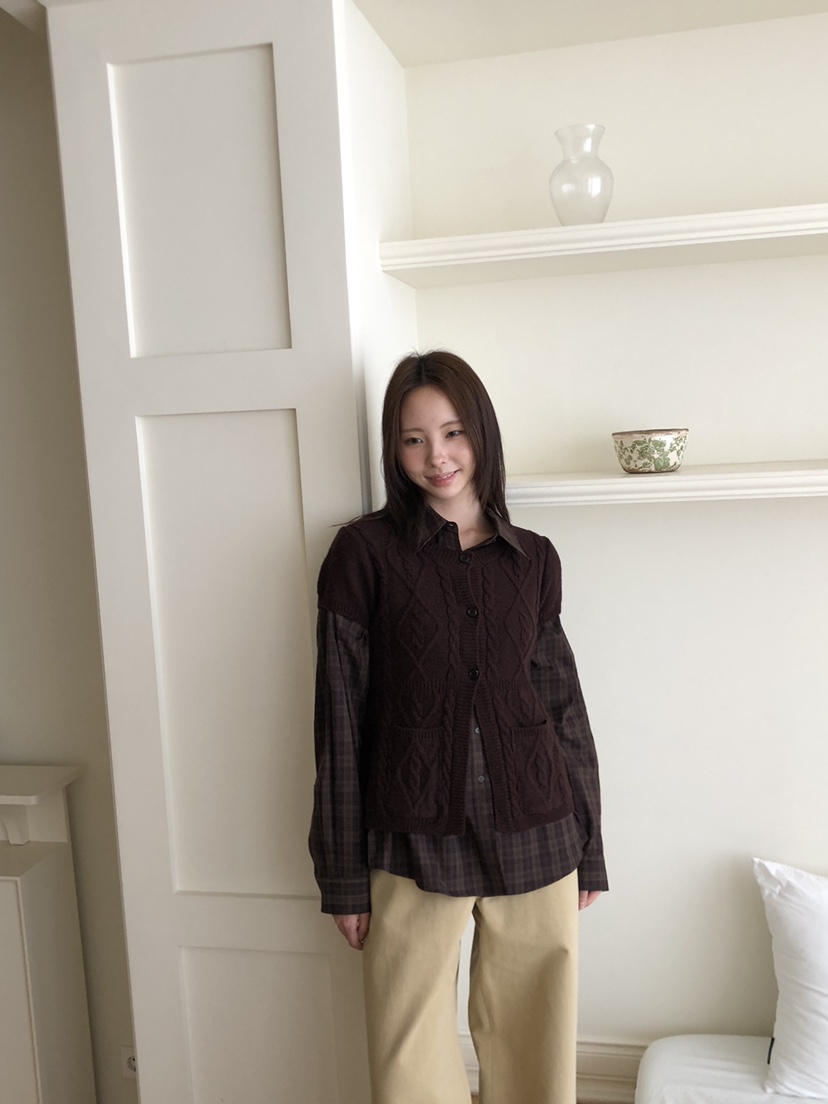 THE ABLE東大門㊣實拍女裝新品熱賣時尚職業針織衫口袋開衫THE ABLE/TA針織衫