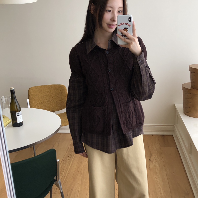 THE ABLE東大門㊣實拍女裝新品熱賣時尚職業針織衫口袋開衫THE ABLE/TA針織衫