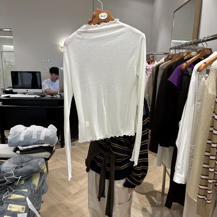 BRUSH-P東大門㊣代購女士新款熱賣25秋冬休閑真品人氣長袖T恤BRUSH-P長袖T恤圖色1