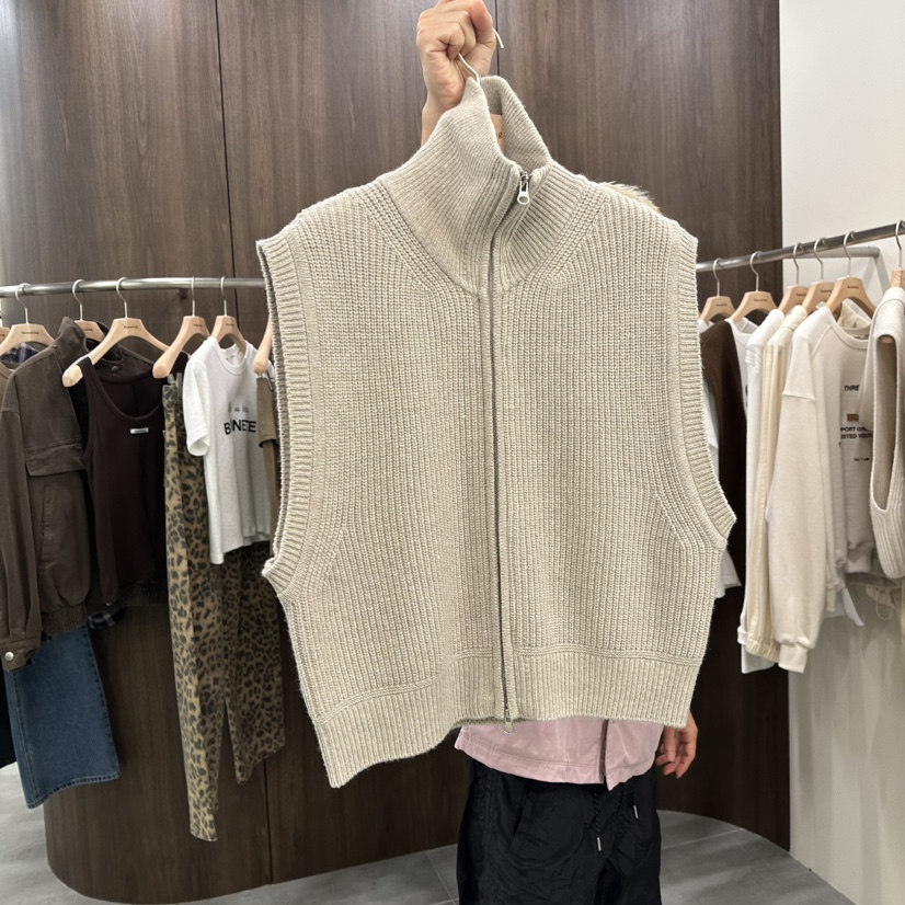 URBANSTORY/REMAKING東大門㊣實拍女裝新品時尚休閑馬甲拉鏈Remaking/URBANSTORY馬甲圖色1