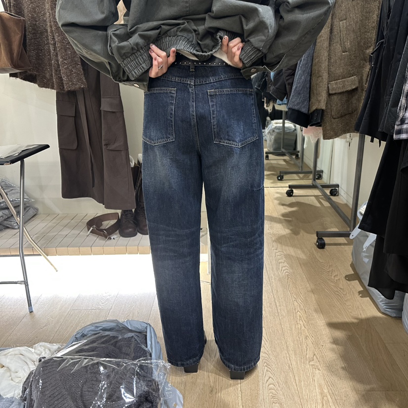 WINSOME韓國直郵㊣女士新品25秋冬真品時尚職業牛仔褲不含腰帶WINSOME牛仔褲
