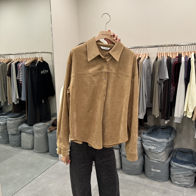 URBANSTORY/REMAKING韓國代購㊣女裝新款熱賣襯衫蕾絲衫絨面革Remaking/URBANSTORY襯衫/蕾絲衫圖色1