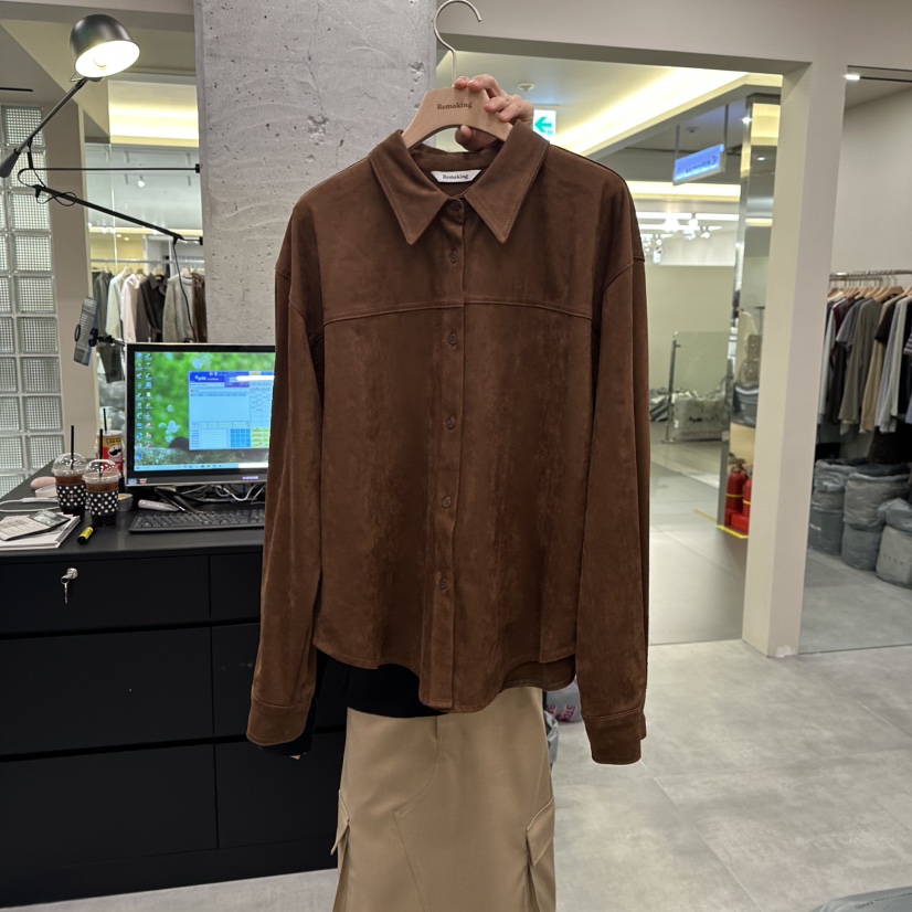 URBANSTORY/REMAKING韓國代購㊣女裝新款熱賣襯衫蕾絲衫絨面革Remaking/URBANSTORY襯衫/蕾絲衫圖色2