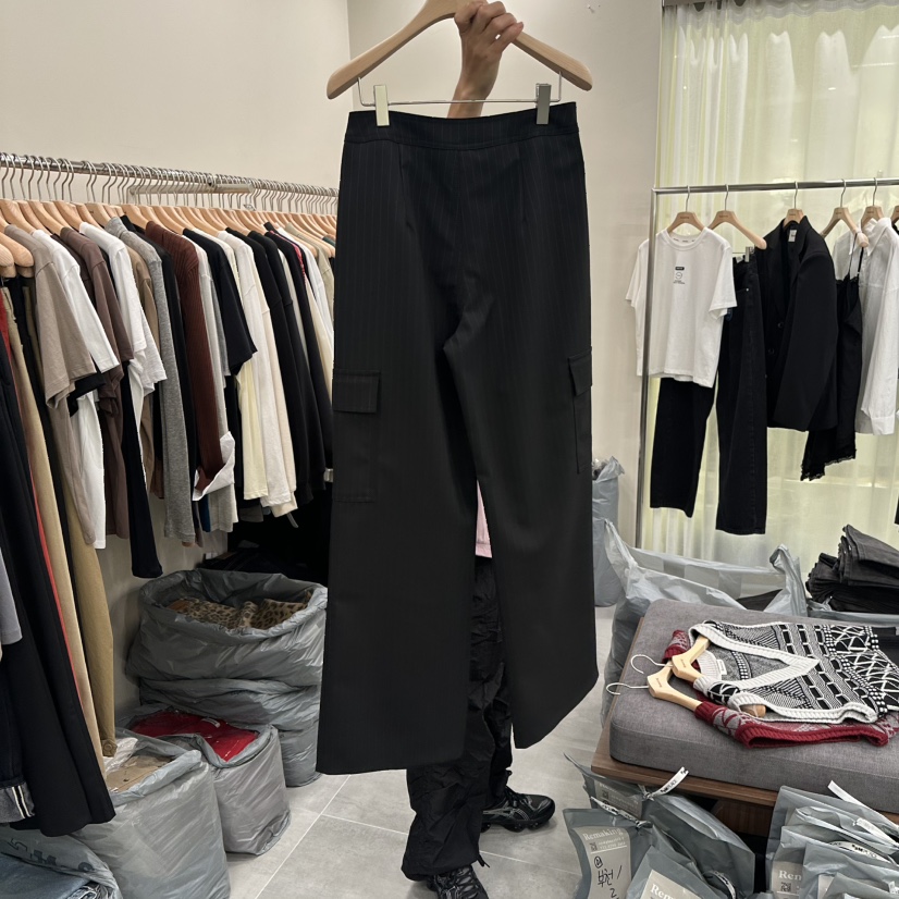 URBANSTORY/REMAKING韓國直郵㊣女裝新品休閑真品休閑褲條紋Remaking/URBANSTORY休閑褲