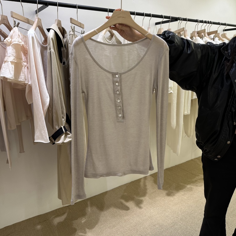 VEGETABLE韓國直郵㊣女裝新品人氣休閑25秋冬時尚推薦長袖T恤VEGETABLE長袖T恤圖色2