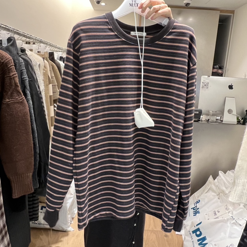 MEET ME韓國代購㊣女士新品真品推薦熱賣時尚職業人氣長袖T恤MEET ME長袖T恤圖色1