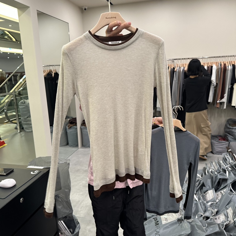 URBANSTORY/REMAKING東大門㊣直郵女裝新款推薦休閑長袖T恤Remaking/URBANSTORY長袖T恤圖色1