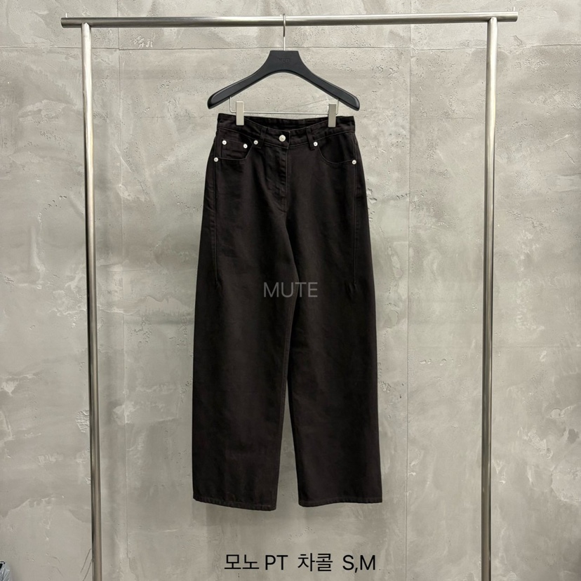 MUTE-P韓國代購㊣女士新品人氣熱賣時尚25秋冬休閑真品休閑褲MUTE休閑褲圖色2墨色