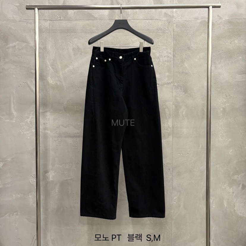 MUTE-P韓國代購㊣女士新品人氣熱賣時尚25秋冬休閑真品休閑褲MUTE休閑褲圖色4黑色