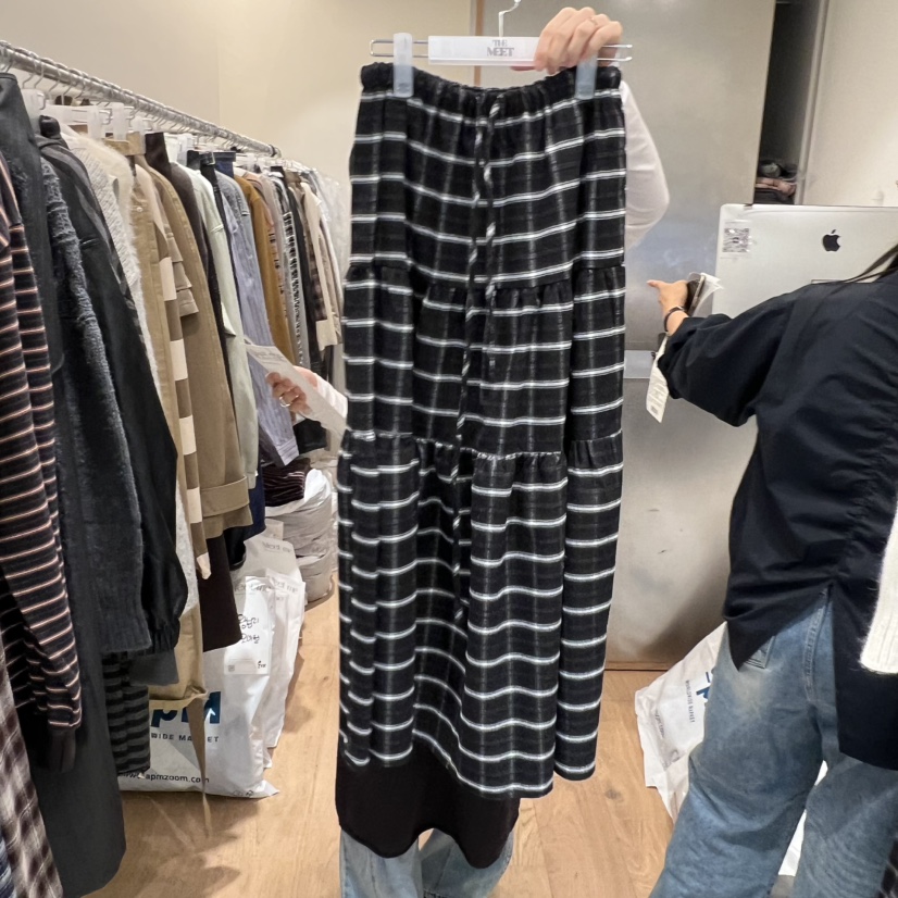 MEET ME東大門㊣直郵女士新款休閑25秋冬半身裙中短裙不含腰帶MEET ME半身裙/中短裙圖色1