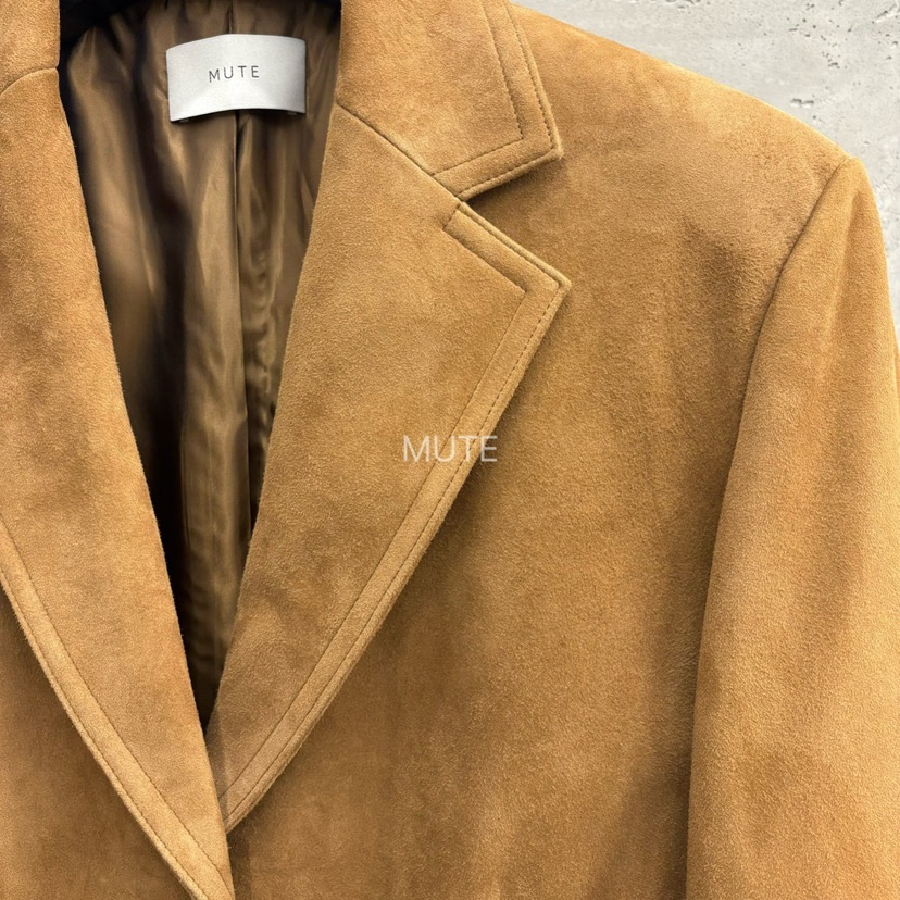 MUTE-P東大門㊣代購女裝新品人氣25秋冬熱賣夾克山羊絨面革MUTE夾克