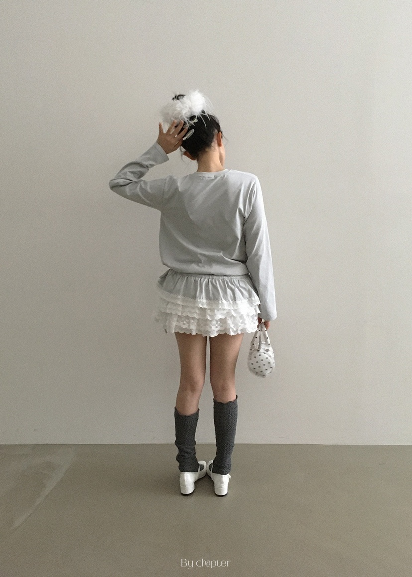 BY CHAPTER東大門㊣代購女裝新款25秋冬時尚人氣長袖T恤口袋BY Chapter長袖T恤