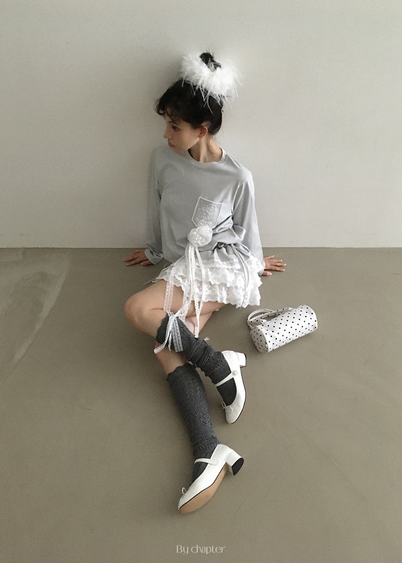 BY CHAPTER東大門㊣代購女裝新款25秋冬時尚人氣長袖T恤口袋BY Chapter長袖T恤
