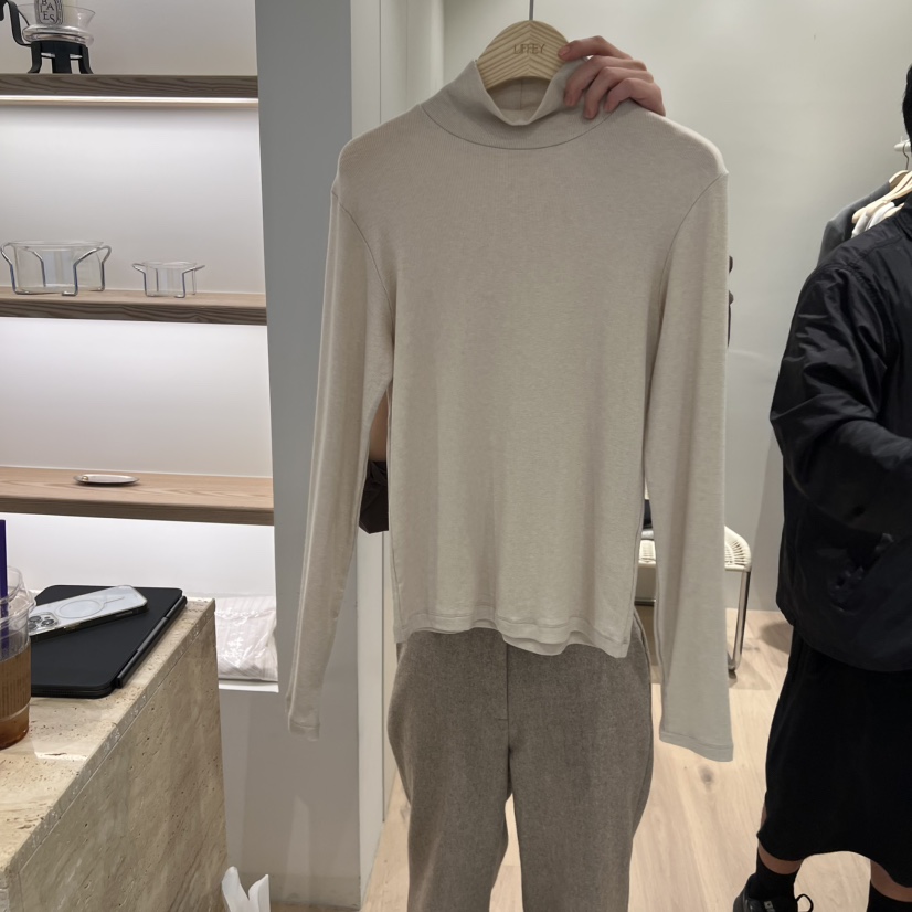 LIFFEY韓國代購㊣女裝新品熱賣職業時尚人氣推薦長袖T恤羊毛LIFFEY長袖T恤圖色1