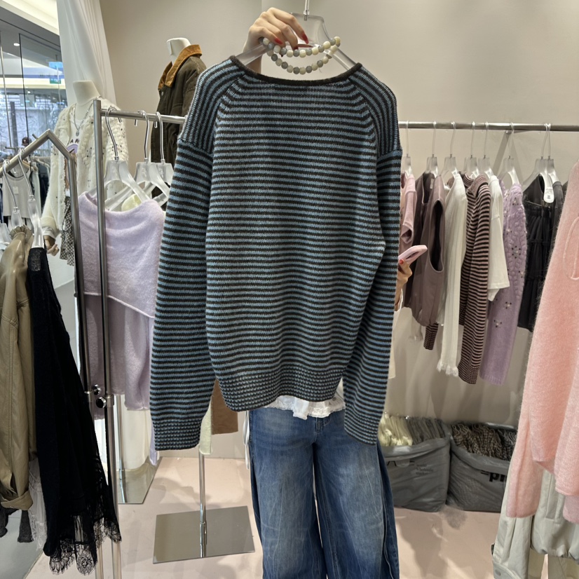 MIMME東大門㊣實拍女裝新品熱賣25秋冬職業毛衣不含內搭單排扣MIMME毛衣