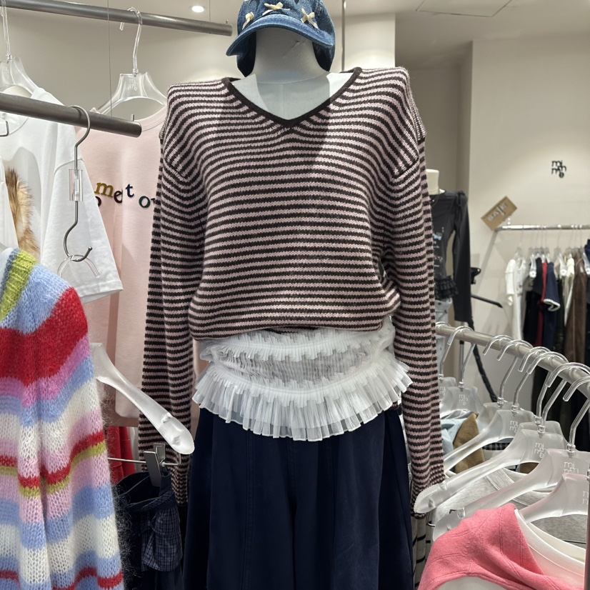 MIMME東大門㊣實拍女裝新品熱賣25秋冬職業毛衣不含內搭單排扣MIMME毛衣圖色1