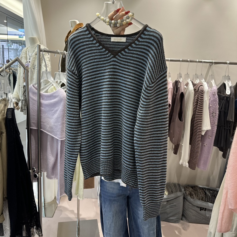 MIMME東大門㊣實拍女裝新品熱賣25秋冬職業毛衣不含內搭單排扣MIMME毛衣圖色2