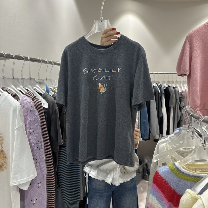 MIMME韓國直郵㊣女裝新款人氣推薦職業熱賣25秋冬休閑時尚T恤MIMMET恤圖色2