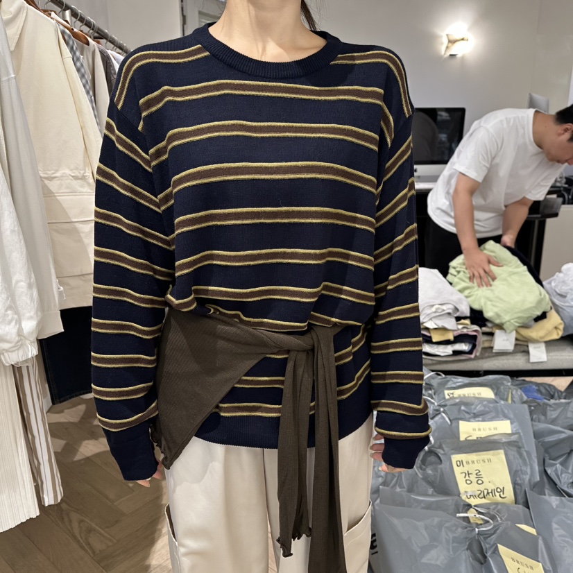BRUSH-P韓國代購㊣女裝新款真品人氣推薦25秋冬休閑針織衫BRUSH-P針織衫圖色2