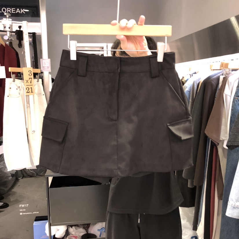 BANY ANCO東大門㊣實拍女士新品休閑熱賣職業推薦裙褲絨面革BANY ANCO裙褲圖色1