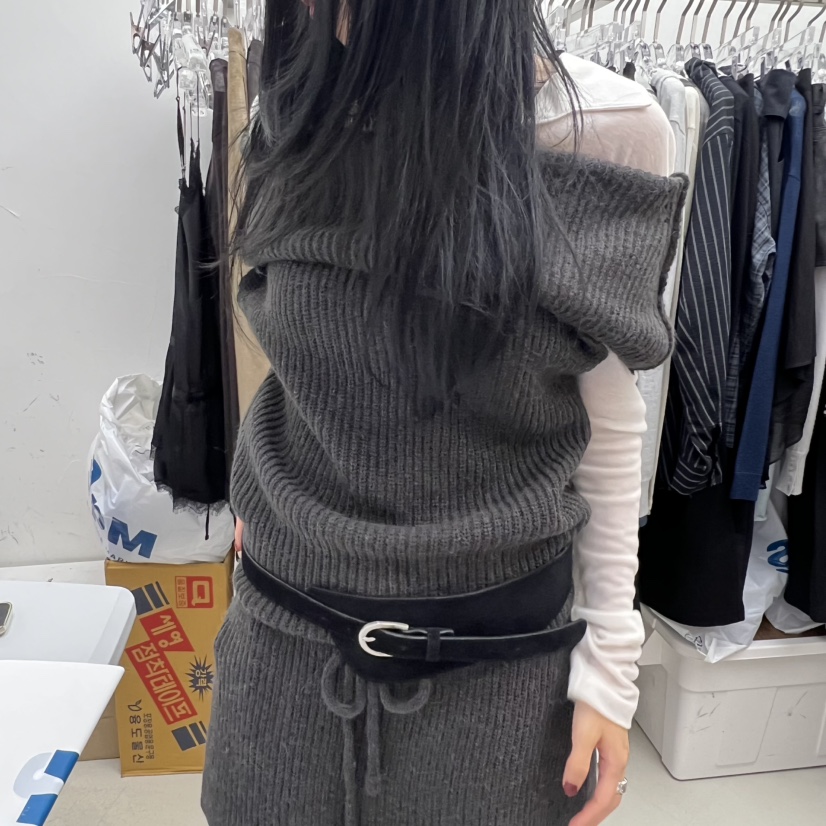 PADO東大門㊣實拍女裝新品職業休閑推薦時尚真品針織衫露肩PADO針織衫圖色4