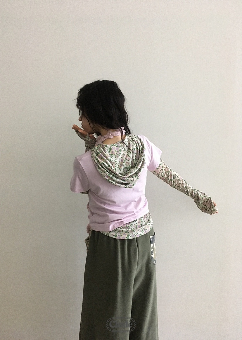 CLODE東大門㊣代購女士新品職業長袖T恤不含圍巾假兩件連帽CLODE長袖T恤