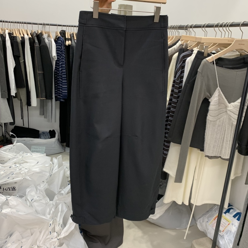 RECOVER東大門㊣直郵女士新款休閑真品25秋冬職業休閑褲紐扣RECOVER/MOMENT休閑褲圖色2