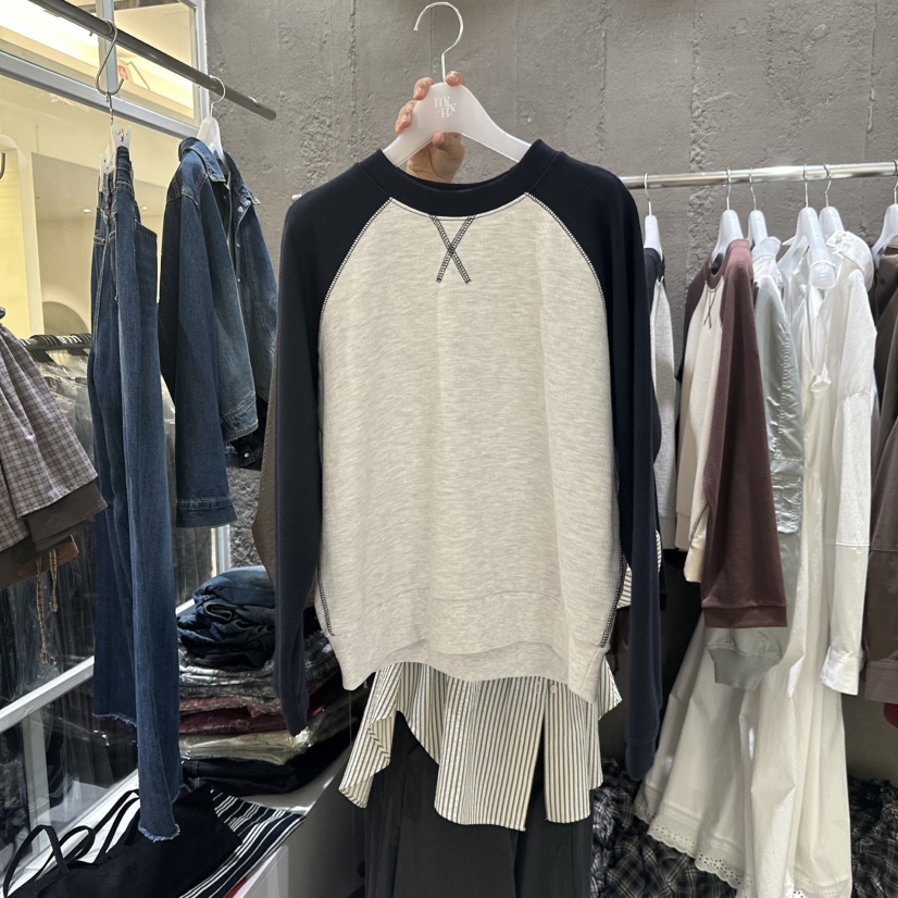 MIXXIN韓國直郵㊣女裝新款推薦真品熱賣職業休閑25秋冬衛衣MIXXIN衛衣圖色2黑色